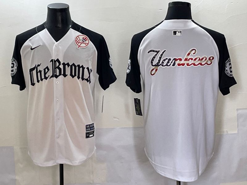 Men 2025 New York Yankees Blank White black Five generations Joint Name Nike MLB Jersey style 57